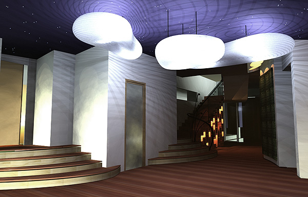 3D Conceptual Render of main stair case